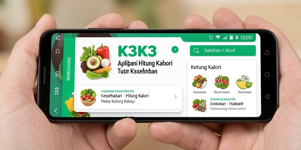 Antarmuka K3K3 yang sederhana dan fungsional untuk menghitung kalori.