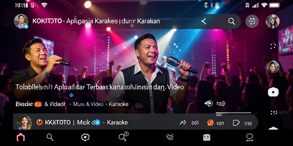 Antarmuka KOKITOTO menampilkan fungsi karaoke yang menarik.