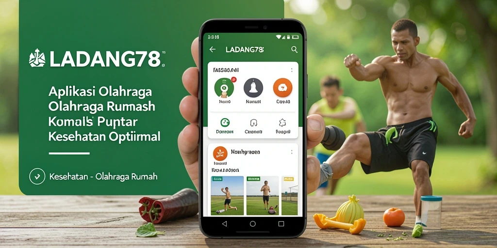 Antarmuka intuitif aplikasi LADANG78 untuk olahraga rumah.