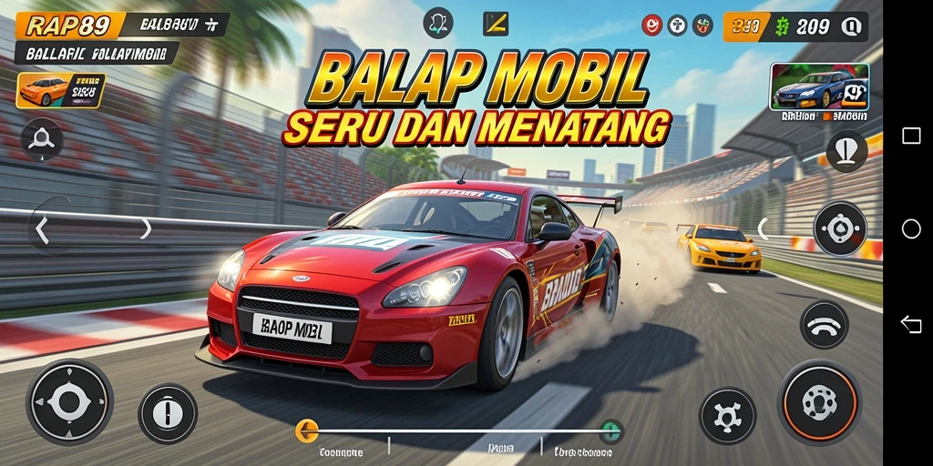 Antarmuka utama RAP89 yang menampilkan pengalaman balap yang menegangkan.
