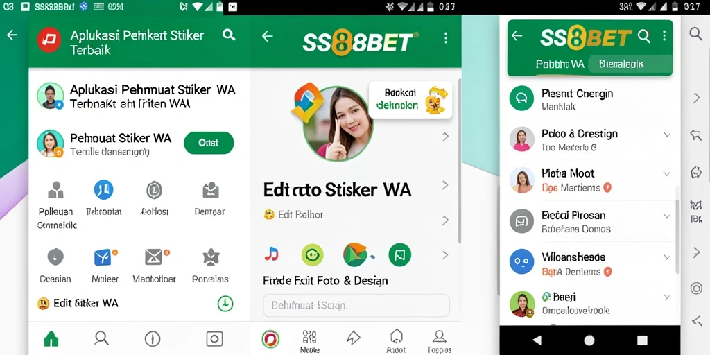 Tampilan antarmuka SS88BET untuk membuat stiker WA.