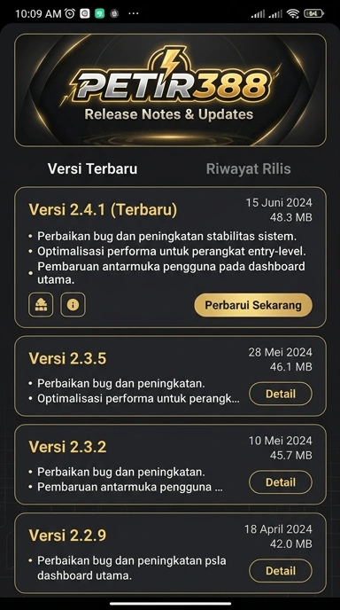 Riwayat Versi petir388 untuk Pengguna Android
